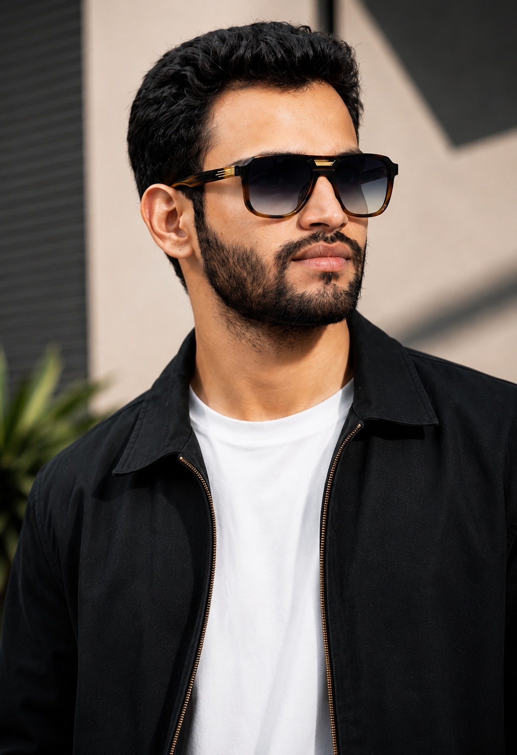 Ocnik Black & Tortoise Gradient Square Sunglasses