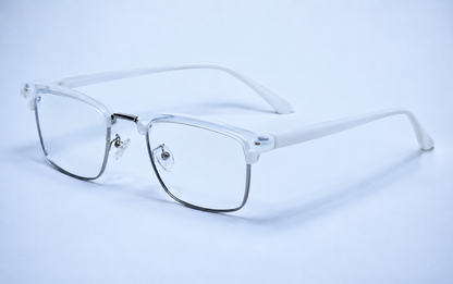 OCNIK PREMIUM WHITE BROWLINE  FRAME