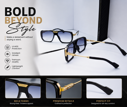 Ocnik Black & Gold Statement Sunglasses
